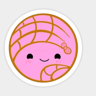 Cute Chibi Kawaii Pink Concha (Pan Dulce Art) Sticker